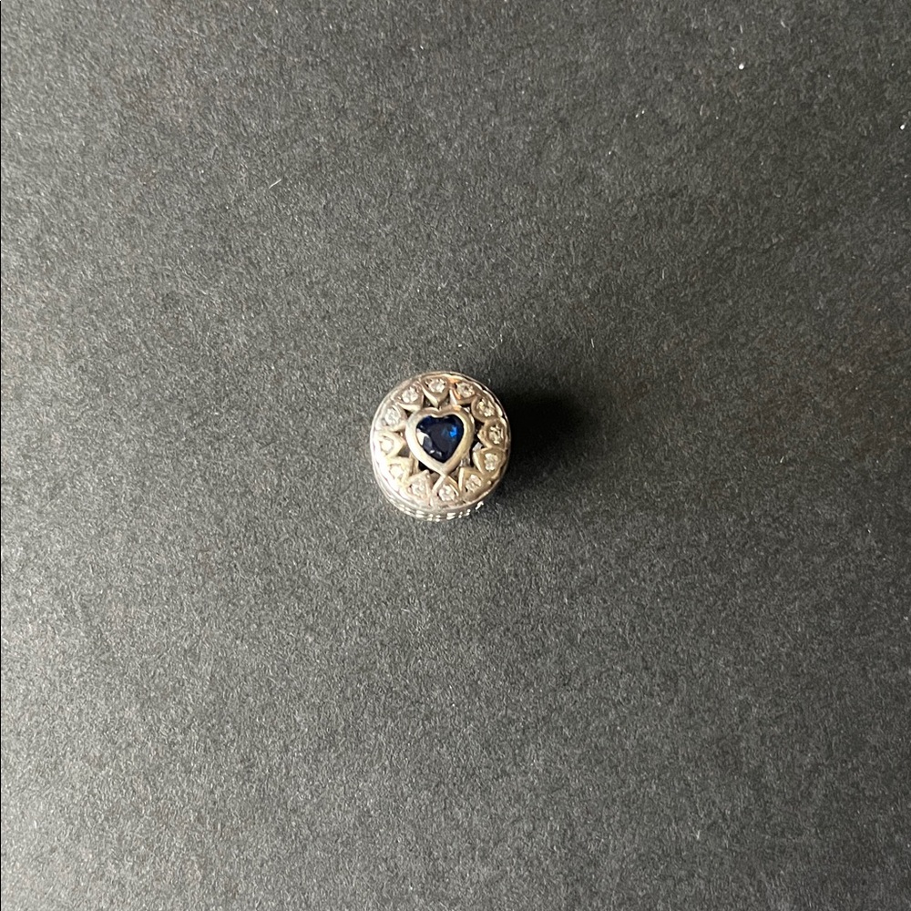 Silver and Blue Heart Charm for Pandora 925